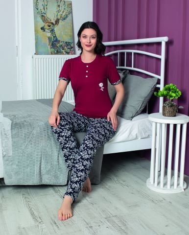 Tekten 4820 Bayan Kısa Kollu Pijama Takım 4’lü – Pijama Takımı