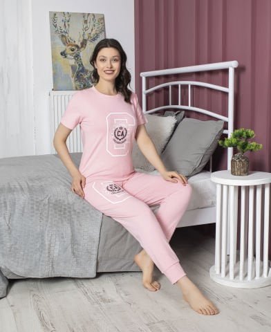 Tekten 4880 Bayan Kısa Kollu Pijama Takım 4’lü – Pijama Takımı
