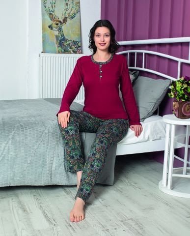 Tekten 5260 Bayan Uzun Kollu Pijama Takım 4’lü – Pijama Takımı