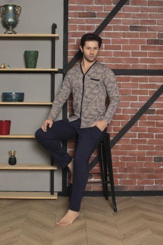Tekten 6110 Erkek Uzun Kollu Pijama Takım 4’lü – Pijama Takımı