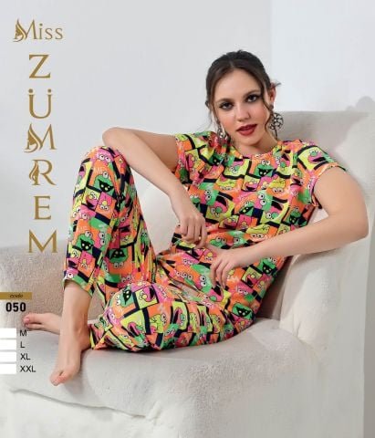 Zümrem 050 Bayan Kısa Kollu Süprem Pijama Takım 4’lü – Pijama Takımı